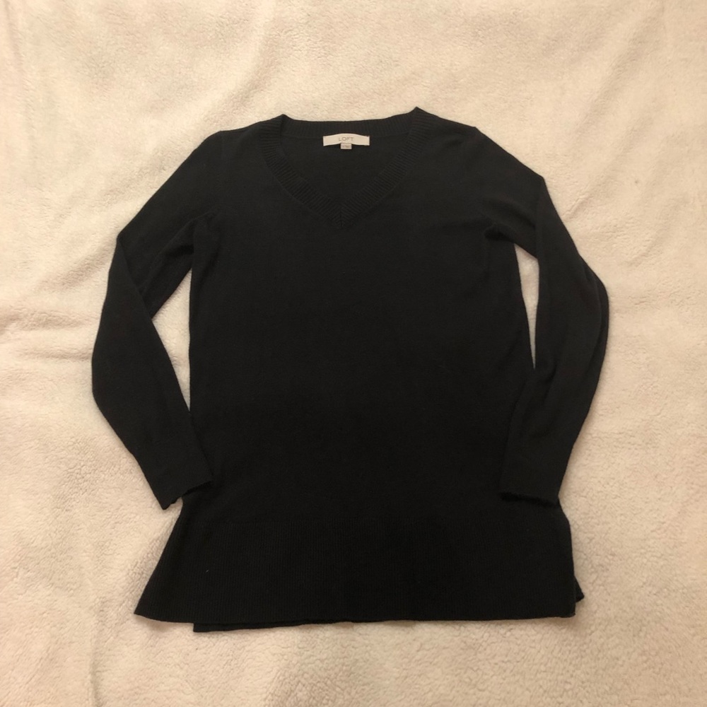 V-neck tunic sweater